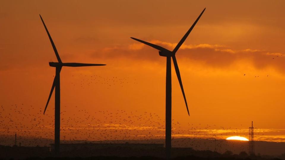 Turbinas de energía eólica.