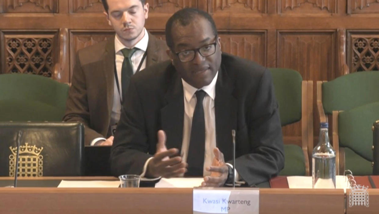 Business Secretary Kwasi Kwarteng giving evidence to the Business, Energy and Industrial Strategy Committee in the House of Commons, London, on the subject of the UK Gas Market. Picture date: Wednesday September 22, 2021. (Photo by House of Commons/PA Images via Getty Images)