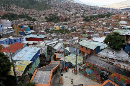 A view from the "Comuna 13" neighborhood in Medellin September 2, 2015. Picture taken September 2, 2015. REUTERS/Fredy Builes