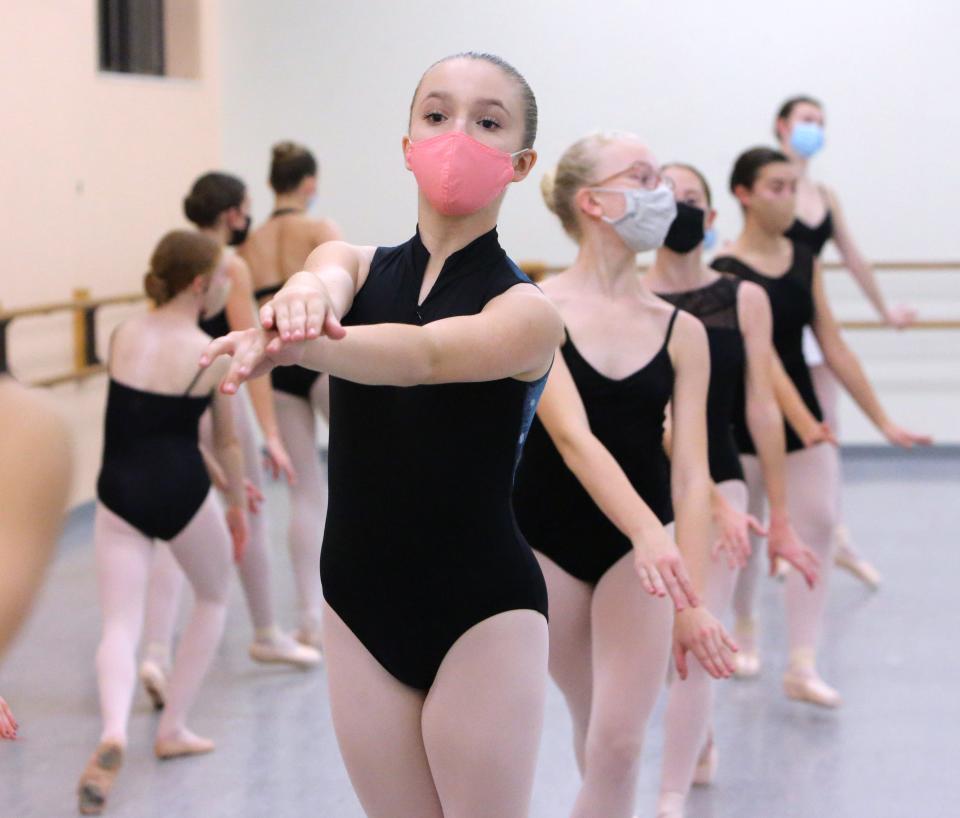 Madison Fabek rehearses with the Canton Ballet last week for upcoming performances of "The Nutcracker."