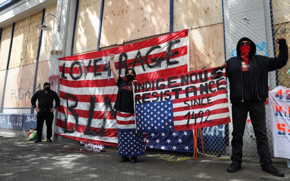 People protested over the weekend in Seattle - Alex Garland/Anadolu Agency via Getty Images