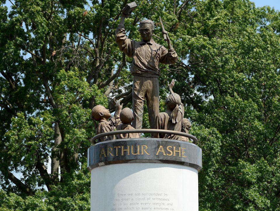 The Arthur Ashe Monument on Monument Avenue in Richmond, Va., July 7, 2014 (Photo: Chuck Myers/ZUMA Wire)