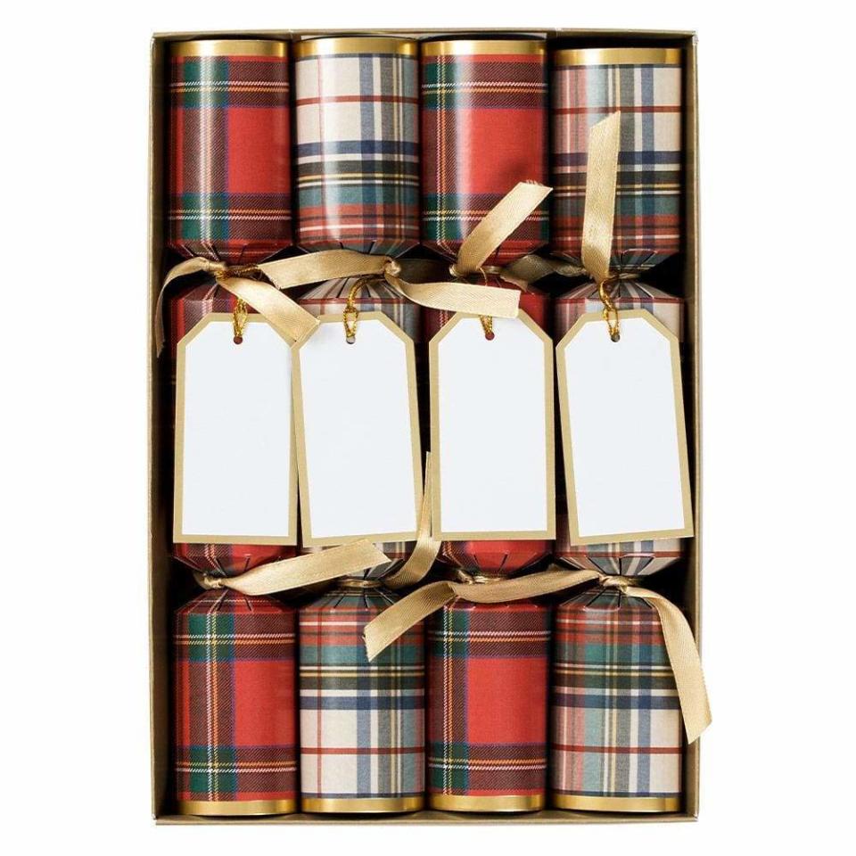 <p><a href="https://go.redirectingat.com?id=74968X1596630&url=https%3A%2F%2Foverthemoon.com%2Fproducts%2Fstewart-tartan-celebration-christmas-crackers-8-per-box%3Fvariant%3D44109366624473&sref=https%3A%2F%2Fwww.veranda.com%2Fshopping%2Fhome-accessories%2Fg45525034%2Fluxury-christmas-crackers%2F" rel="nofollow noopener" target="_blank" data-ylk="slk:Shop Now;elm:context_link;itc:0;sec:content-canvas" class="link ">Shop Now</a></p><p>Stewart Tartan Celebration Christmas Crackers</p><p>overthemoon.com</p><p>$24.00</p>