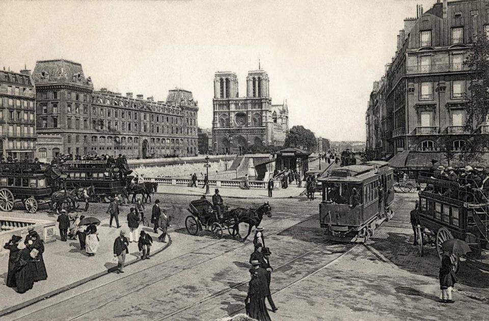 Notre Dame de Paris cathedral, postcard, 1909