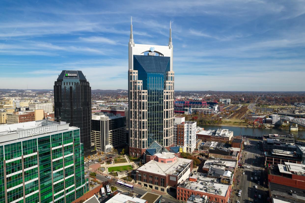 Nashville's "Batman Building" located at 333 Commerce St is a prominent part of the city's skyline. A video game development studio is the office tower's newest tenant.