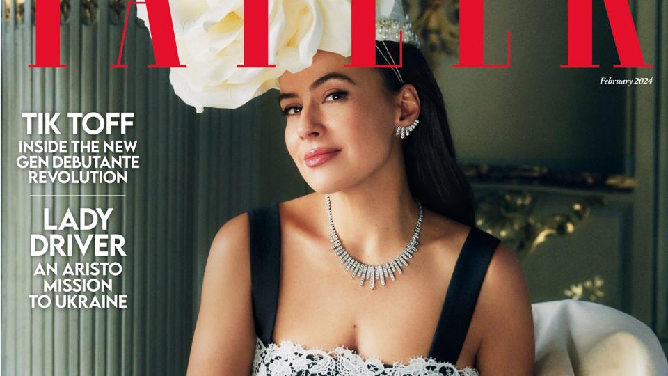 Sophie Winkleman graces the February cover of Tatler magazine