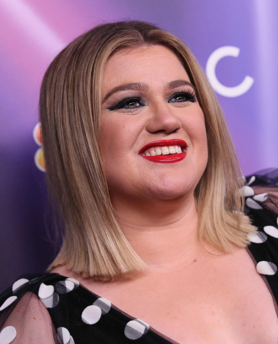 Kelly Clarkson attends the premiere of NBC's "American Song Contest" at The Lot at Universal Studios