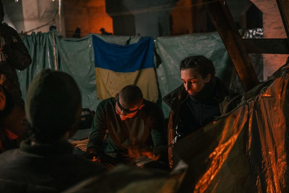 Soldiers of the Azov regiment in the bunker of the Azovstal steel plant in Mariupol, Ukraine, on May 7, 2022. (Personal archive / Dmytro Kozatskyi)