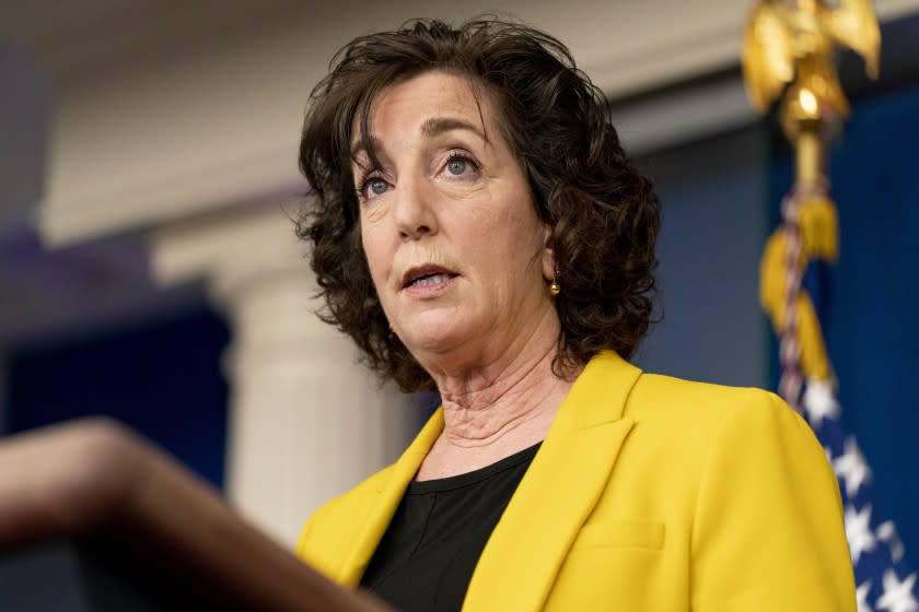 National Security Council Coordinator for U.S. Southern Border Roberta Jacobson speaks at a press briefing at the White House, Wednesday, March 10, 2021, in Washington. (AP Photo/Andrew Harnik)