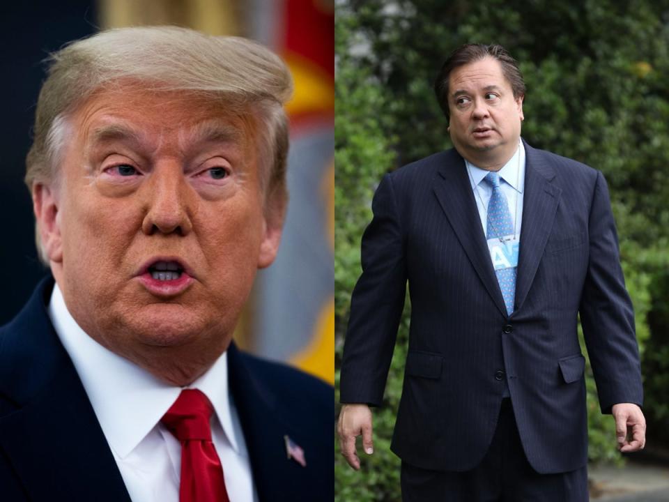George Conway, right, the co-founder of the Lincoln Project, said leaked audio of Donald Trump admitting he had secret documents was ‘stunning’ (Getty)
