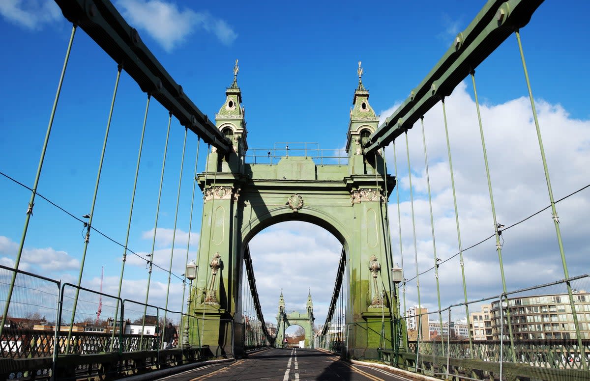 Hammersmith Bridge, pictured in 2020. The closure of the bridge to motor traffic since 2019 has contributed to congestion in Barnes and surrounding neighbourhoods (PA)