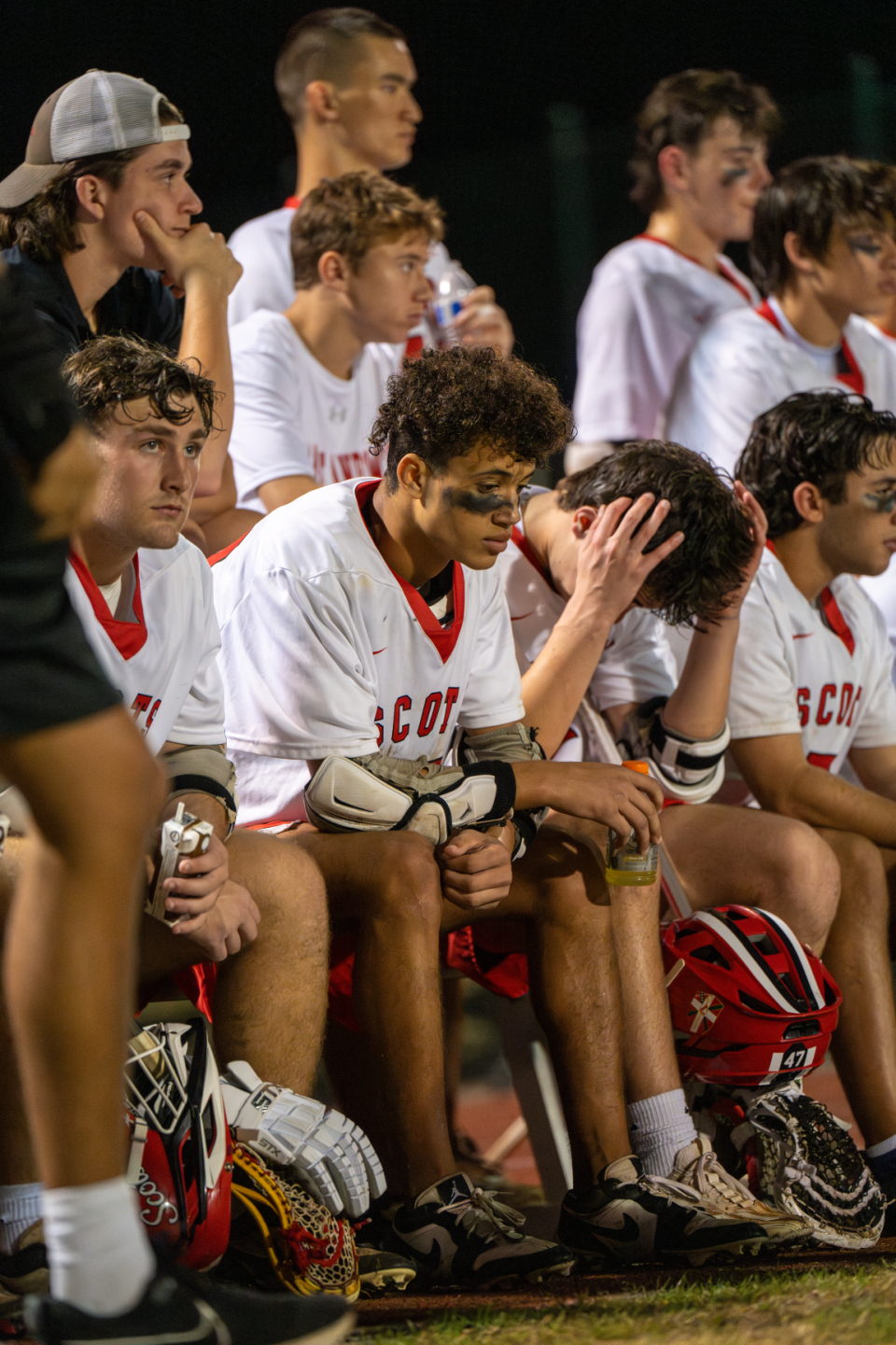 St. Andrew's newcomer Dylan Faison, a sophomore transplant from Pine Crest, is locked in as the Scots down Benjamin, 16-10, on Tuesday, Feb. 27, 2024.