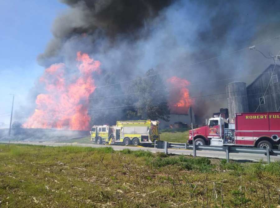 Fire at 900 block of Heights Road, photo via Robert Fulton Fire Company Facebook