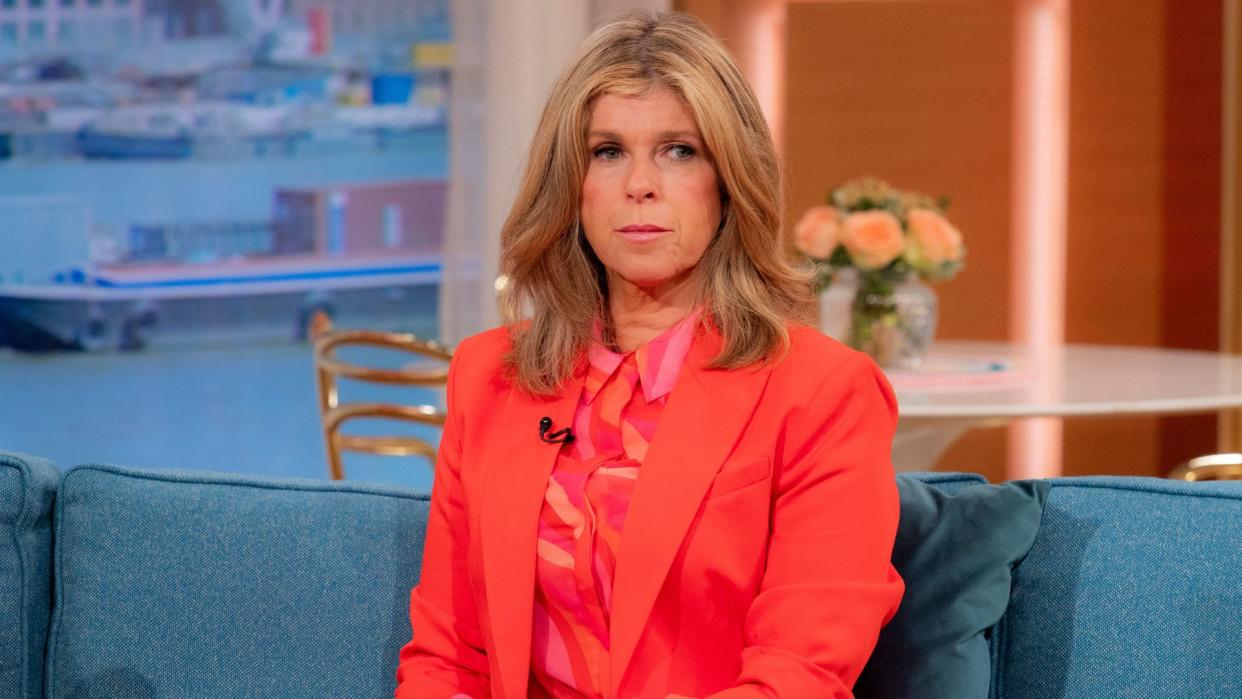 Kate Garraway sat on a sofa