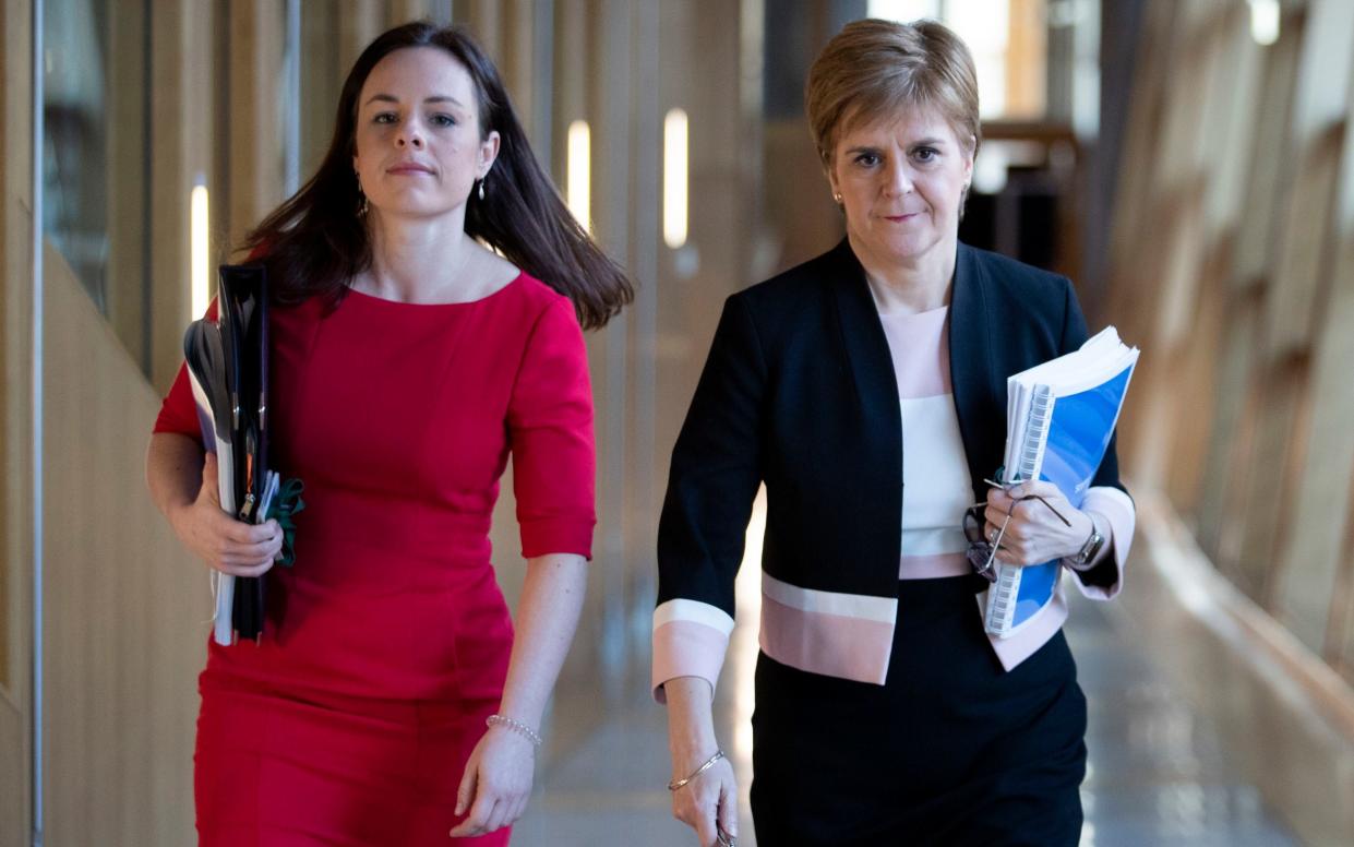 Kate Forbes (left) is by far the most popular nationalist politician among voters after rejecting Nicola Sturgeon's woke politics