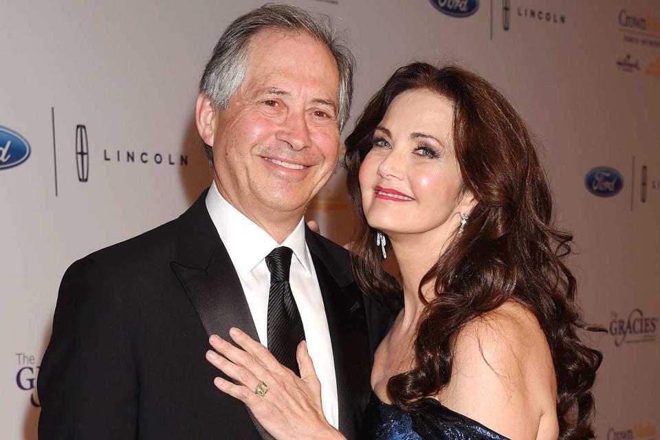 <p>Jeffrey Mayer/WireImage</p> Lynda Carter with husband Robert Altman in May 2016