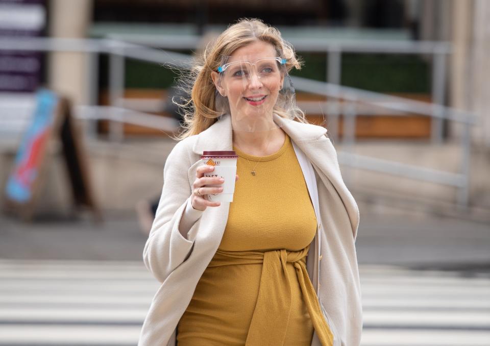 <p>Rachel Riley arrives at the Royal Courts of Justice in London</p> (PA)