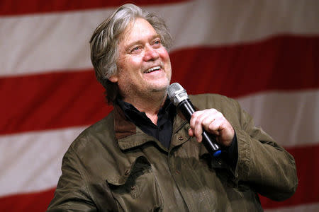 Former White House Chief Strategist Steve Bannon speaks during a campaign event for Republican candidate for U.S. Senate Judge Roy Moore in Fairhope, Alabama, U.S., December 5, 2017. REUTERS/Jonathan Bachman