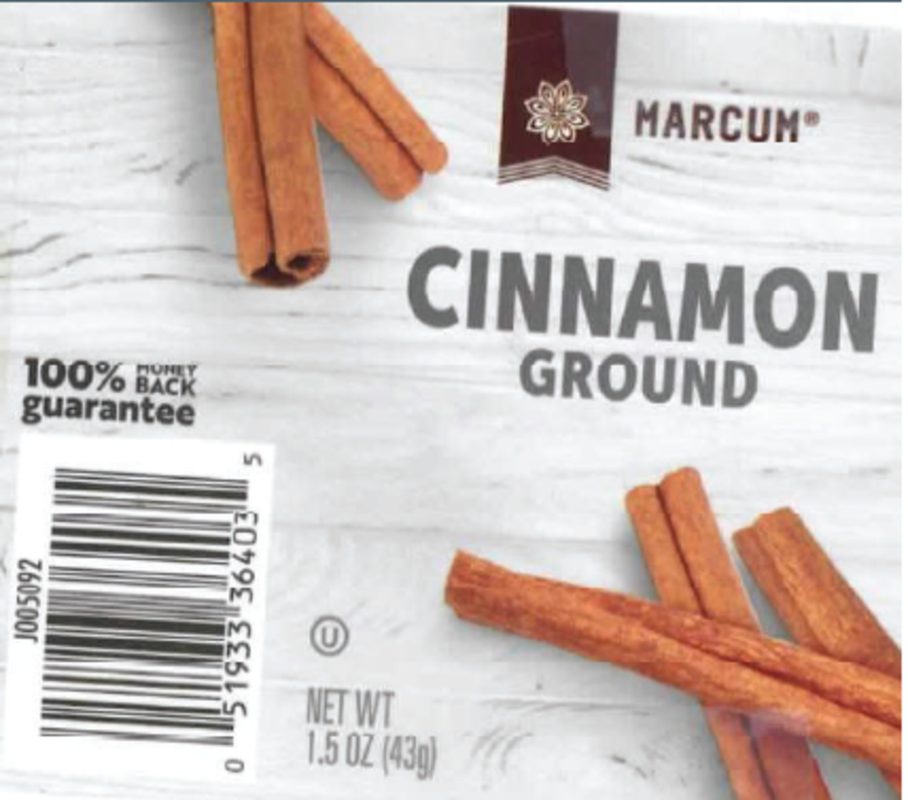 Marcum cinnamon recalled for lead contamination<p>FDA</p>