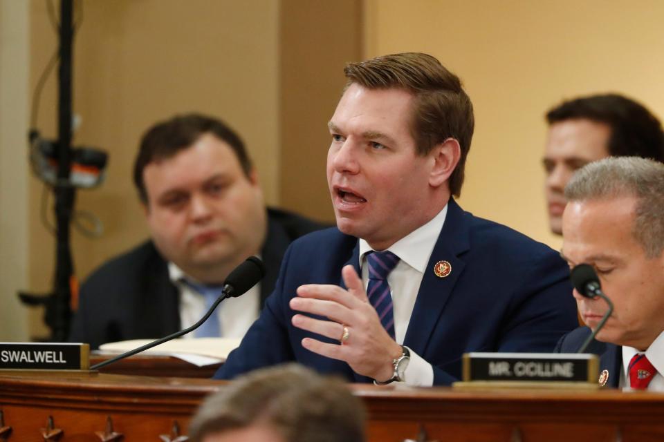 U.S. Rep. Eric Swalwell, D-California, was one of three U.S. Representatives threatened by Anthony Pezzuto, who was found guilty by a federal jury of making calls to three separate members of Congress in early 2020.