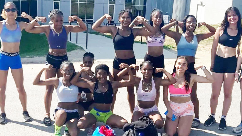 Members of the Albany High School girls’ track and field team, pictured here on Change.org