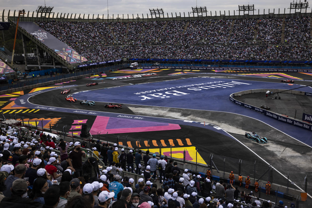 El circuito Autódromo Hermanos Rodríguez de Ciudad de México celebró exitosamente por quinta vez el ABB FIA Fórmula E Championship en en febrero de 2022. (Photo by Handout/Jaguar Racing via Getty Images)