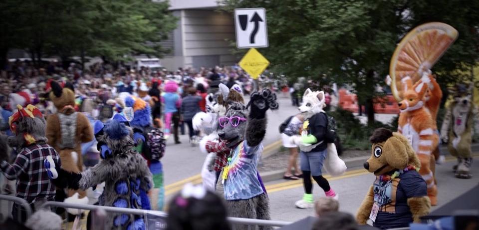 Furries attending the annual Pittsburgh Anthrocon. Much harmful misinformation has been spread about furries in recent years. (Furscience), Author provided