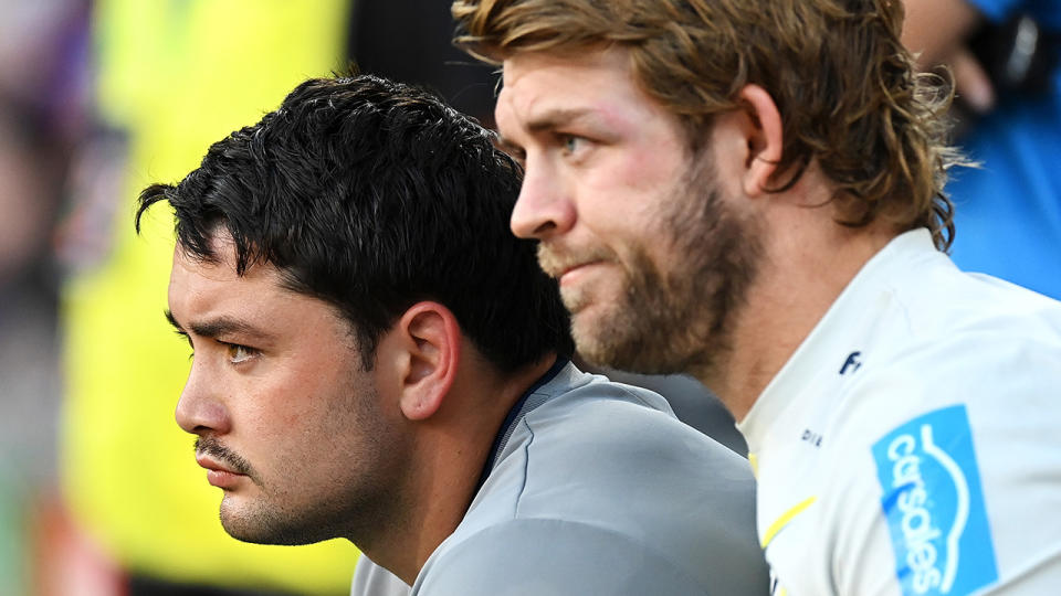 The Storm lost Brandon Smith and Christian Welch in the first half of their preliminary final against Penrith, after both failed HIA tests. (Photo by Bradley Kanaris/Getty Images)