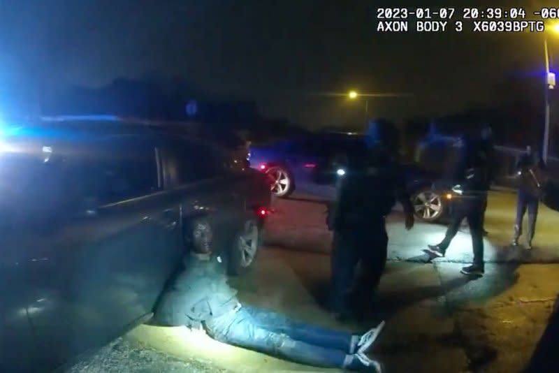 Shelby County, Tennessee DA Steven Mulroy has dropped more than 30 cases involving former Memphis police officers charged with allegedly murdering Tyre Nichols during a traffic stop Jan. 7. This image is from a video showing Nichols slumped against a police car. Photo via City of Memphis/UPI