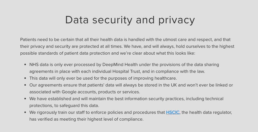 Google DeepMind Health security and privacy