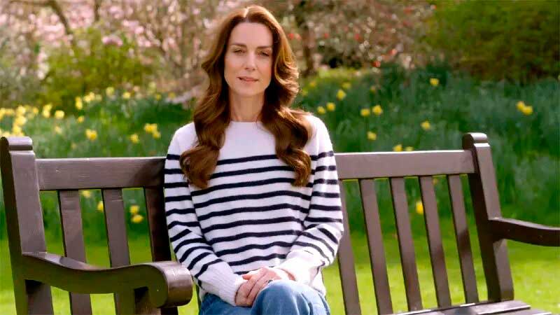 Kate Middleton en el vídeo que grabó anunciando que tenía cáncer