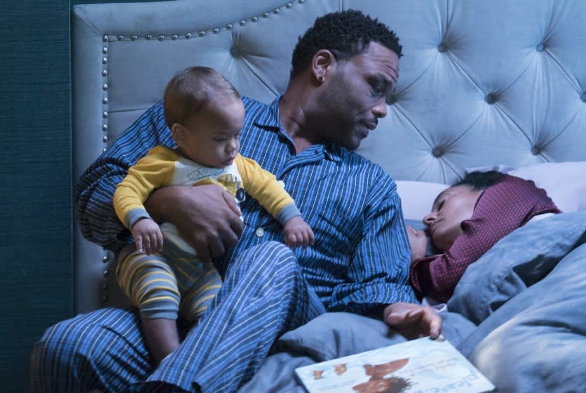 In the shelved 2017 episode "Please, Baby, Please," "black-ish" protagonist Dre Johnson (Anthony Anderson, center) tells a bedtime story to son Devante so wife Bow (Tracee Ellis Ross) can get some rest.