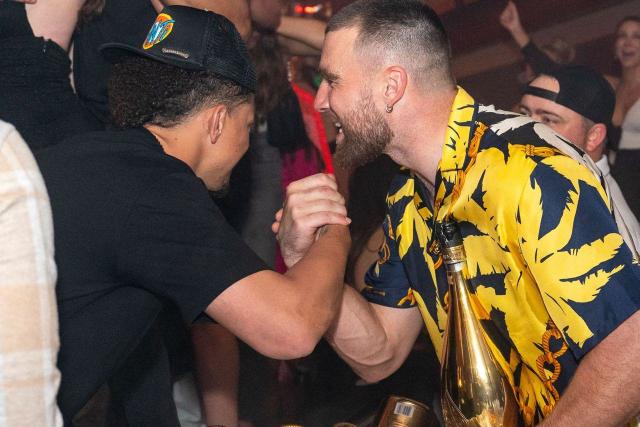 Travis Kelce Parties In Vegas After Supporting Taylor Swift In Sydney  [PHOTOS]