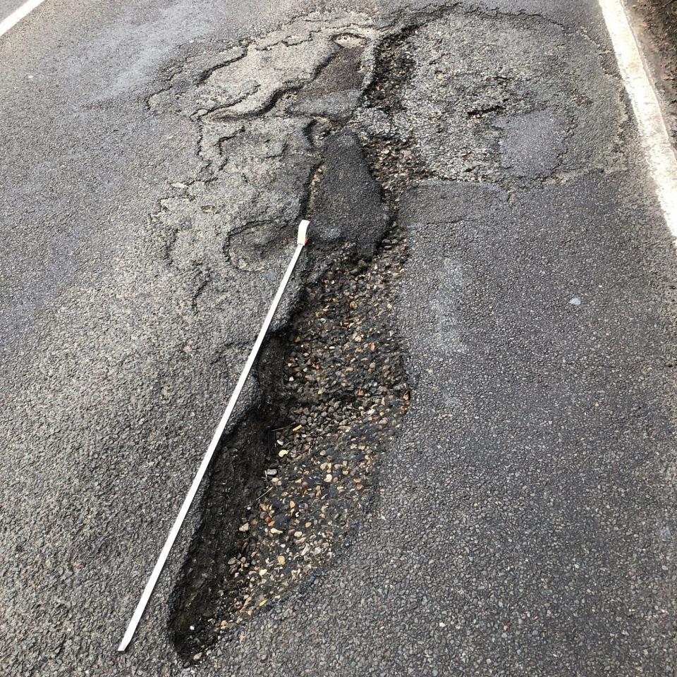 The pothole was 1,400mm long...