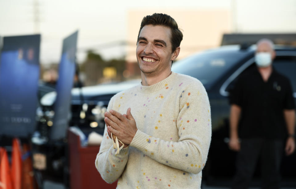 FILE - Dave Franco, director/co-writer of "The Rental," poses at an advance screening of the film at Vineland Drive-In on June 18, 2020, in City of Industry, Calif. (AP Photo/Chris Pizzello, File)