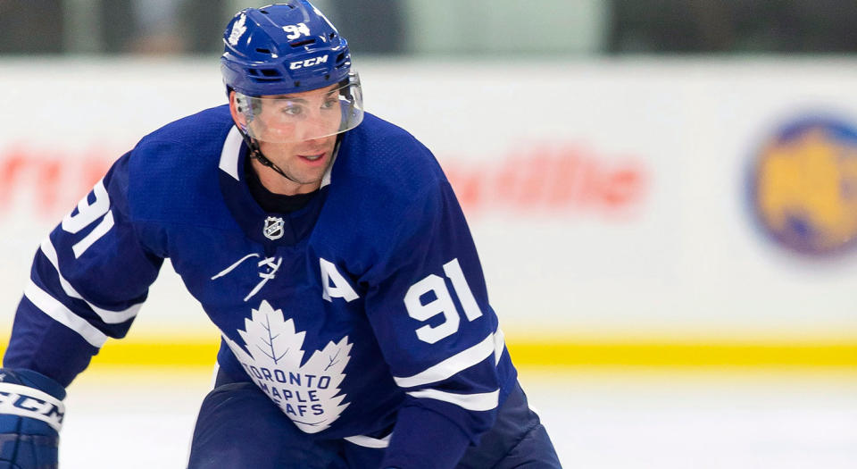 John Tavares will be playing the James van Riemsdyk role on the Maple Leafs’ power play. (Getty)