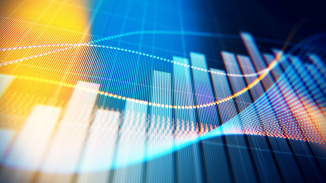 Financial data analysis graph showing search findings.