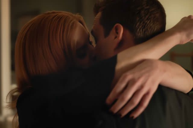 <p>USA Network</p> Sarah Rafferty and Gabriel Macht on 'Suits'