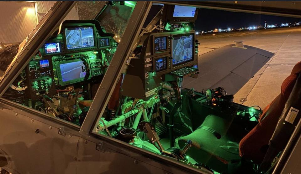 These are among the cockpit displays in the Sky Warden. L3Harris is responsible for the communications, sensors, and airborne intelligence, surveillance and reconnaissance systems in the military plane.