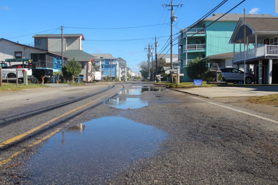Most of the flooding caused by Hurricane Ian at Carolina Beach had subsided by Saturday morning.