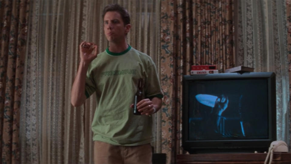 Jamie Kennedy as Randy Meeks delivers the rules in Scream