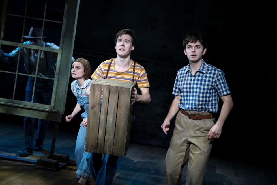 Travis Johns (Boo Radley), Melanie Moore (Scout Finch), Steven Lee Johnson (Dill Harris) and Justin Mark (Jem Finch) perform in "To Kill a Mockingbird."