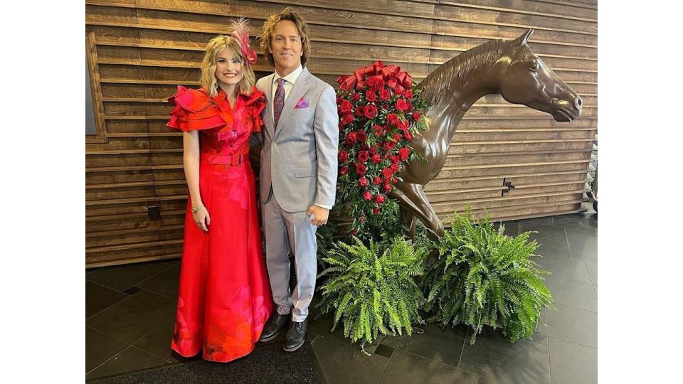 Dannielynn Birkhead and her father Larry at the Kentucky Derby