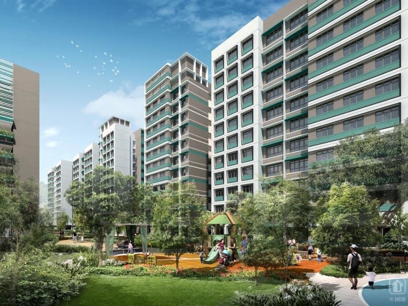 Artist’s impression of Sun Plaza Spring, the August 2022 Tampines BTO launch.