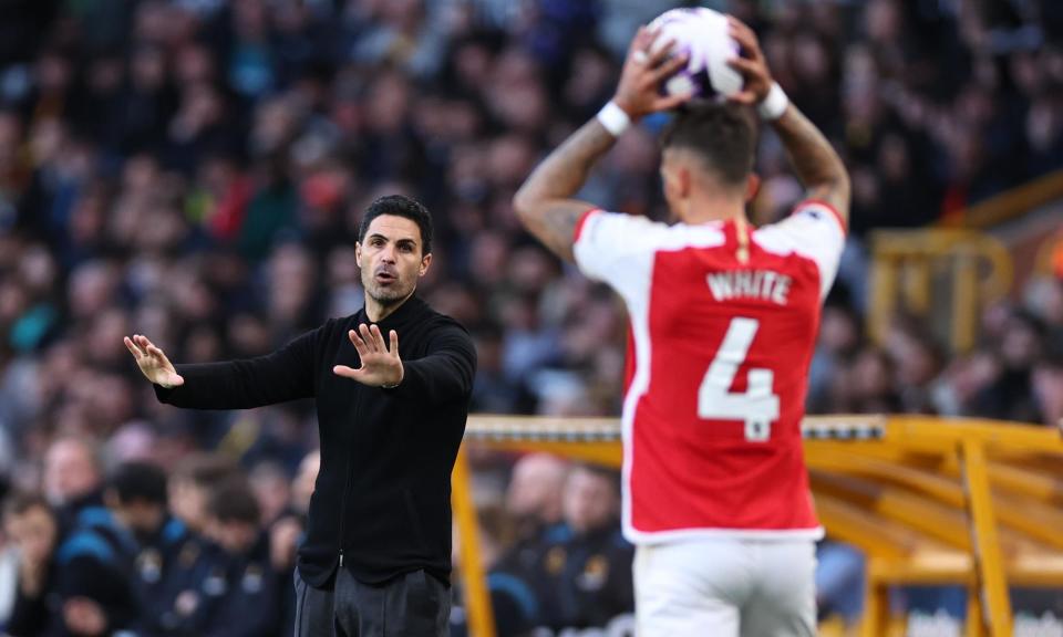 <span>Mikel Arteta said: ‘You cannot have a team that hasn’t played for seven days, or three days before, and has more recovery time’.</span><span>Photograph: Robbie Jay Barratt/AMA/Getty Images</span>