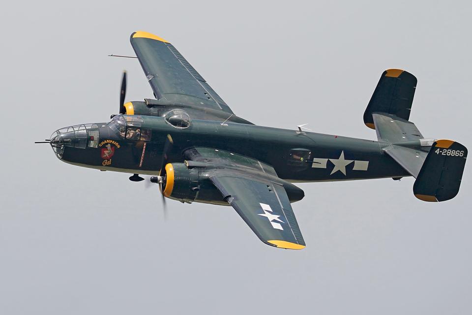 The B-25J Mitchell u0022Champaign Galu0022 will be at the Evansville Wartime Museum from July 16 to July 17