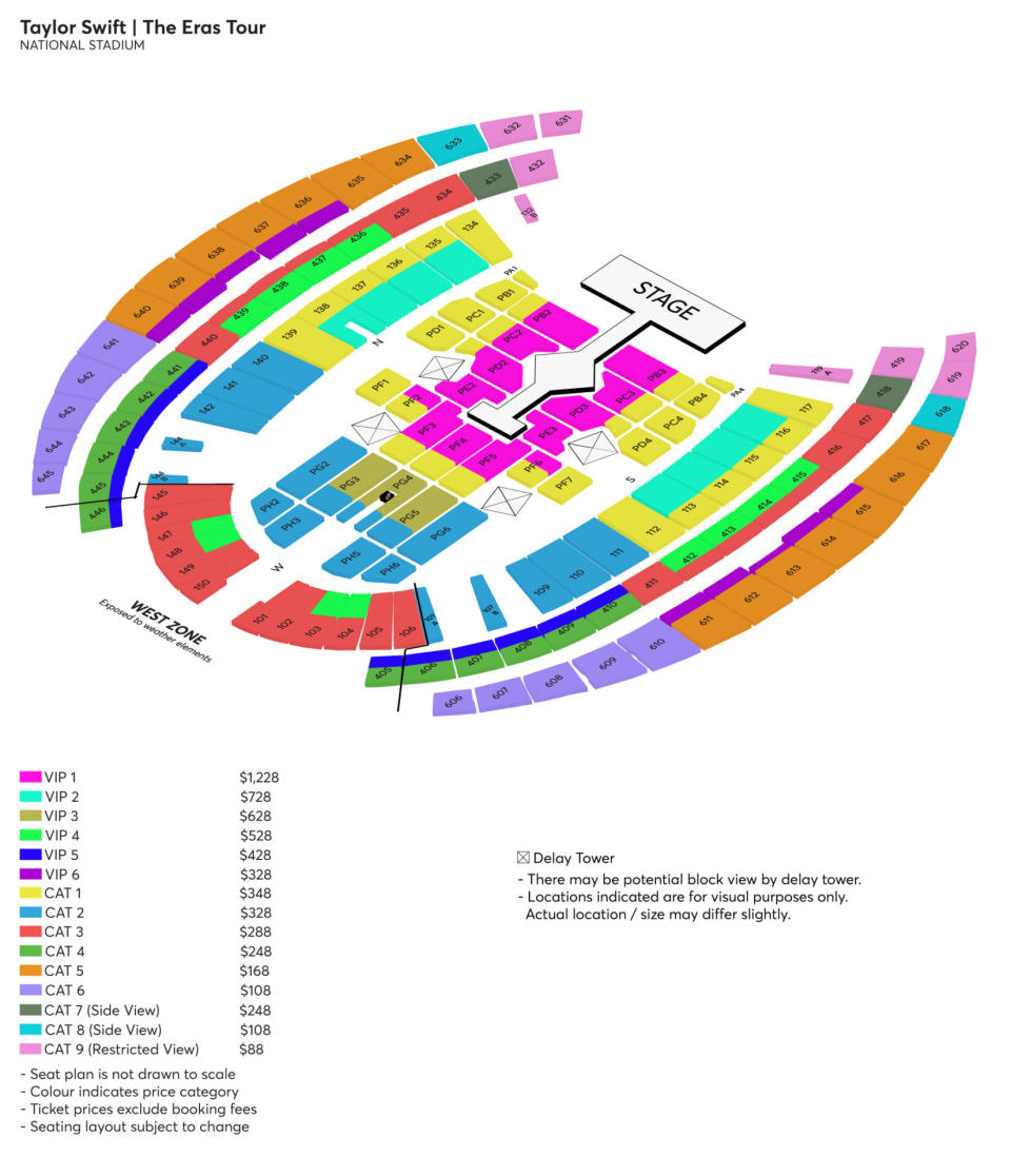 Taylor Swift Tips — Updated seating list