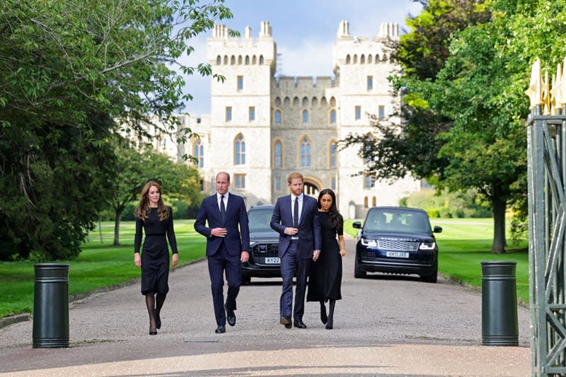 Los duques de Sussex con los príncipes de Gales