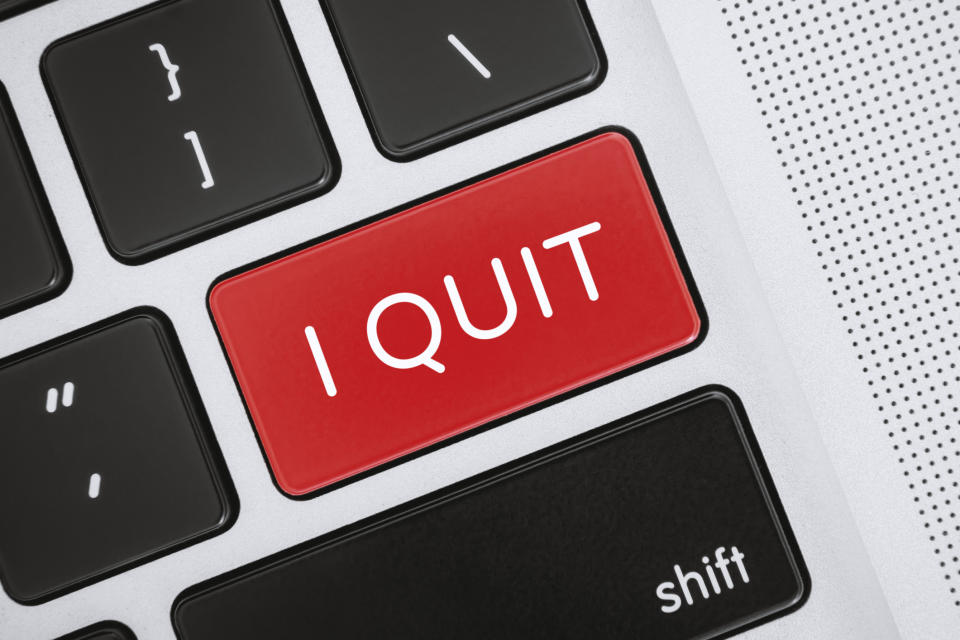 A button that says "I QUIT"