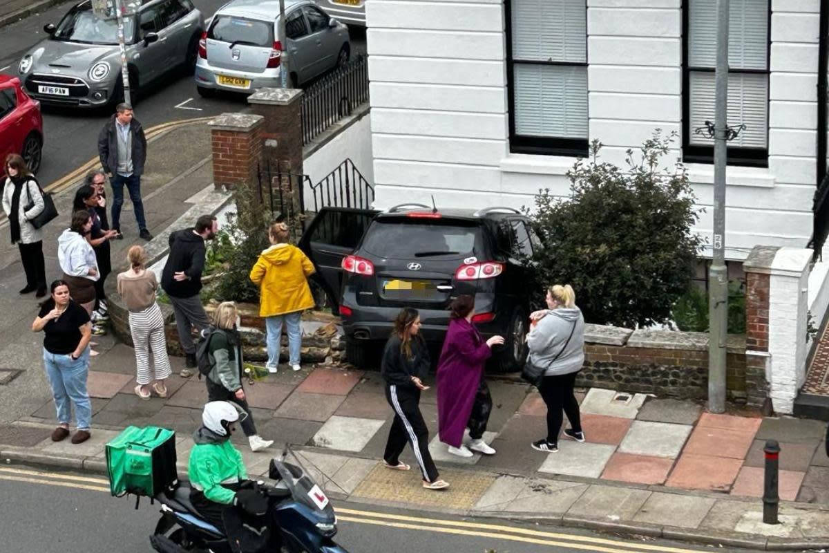 The scene of the crash in Vernon Terrace, Brighton <i>(Image: Submitted)</i>